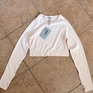 Gymshark Vital Seamless Long Sleeve Crop-Blush Nude Marl